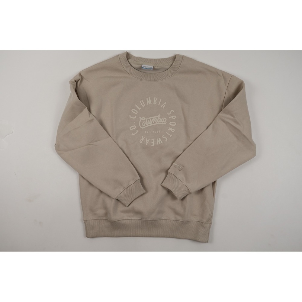 Columbia Sweatshirt Meridian Creek Crew Tan Graphic Medium NWT 65